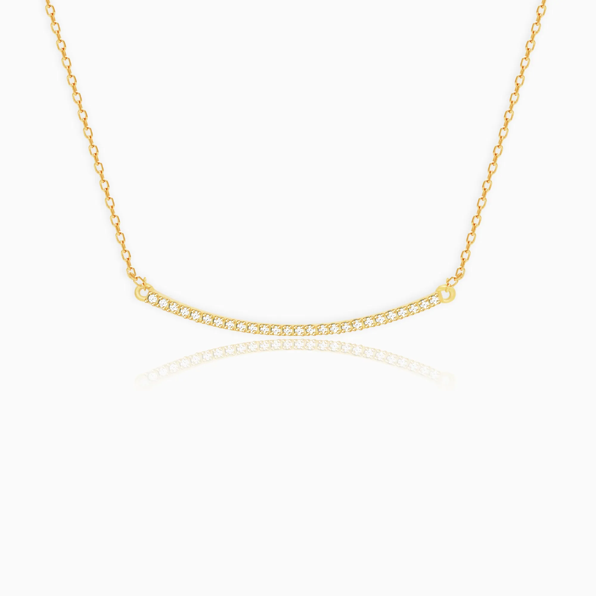 Golden Zircon Arc Necklace