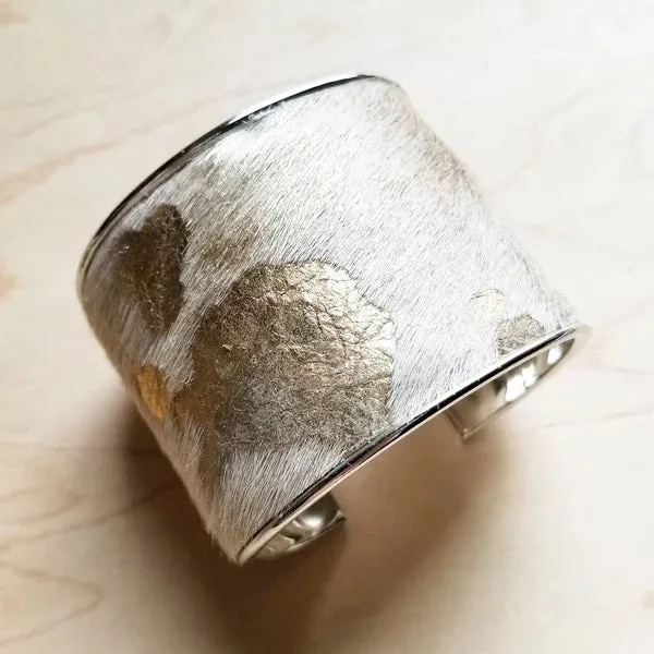 Hair-on Gold & Cream Bangle