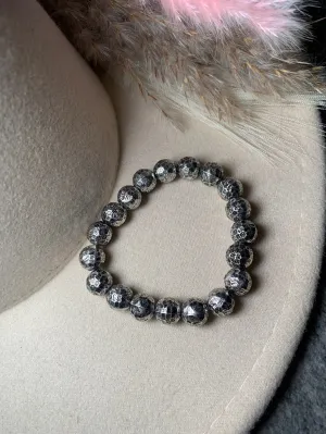 Hammered Silver Bead Bracelet
