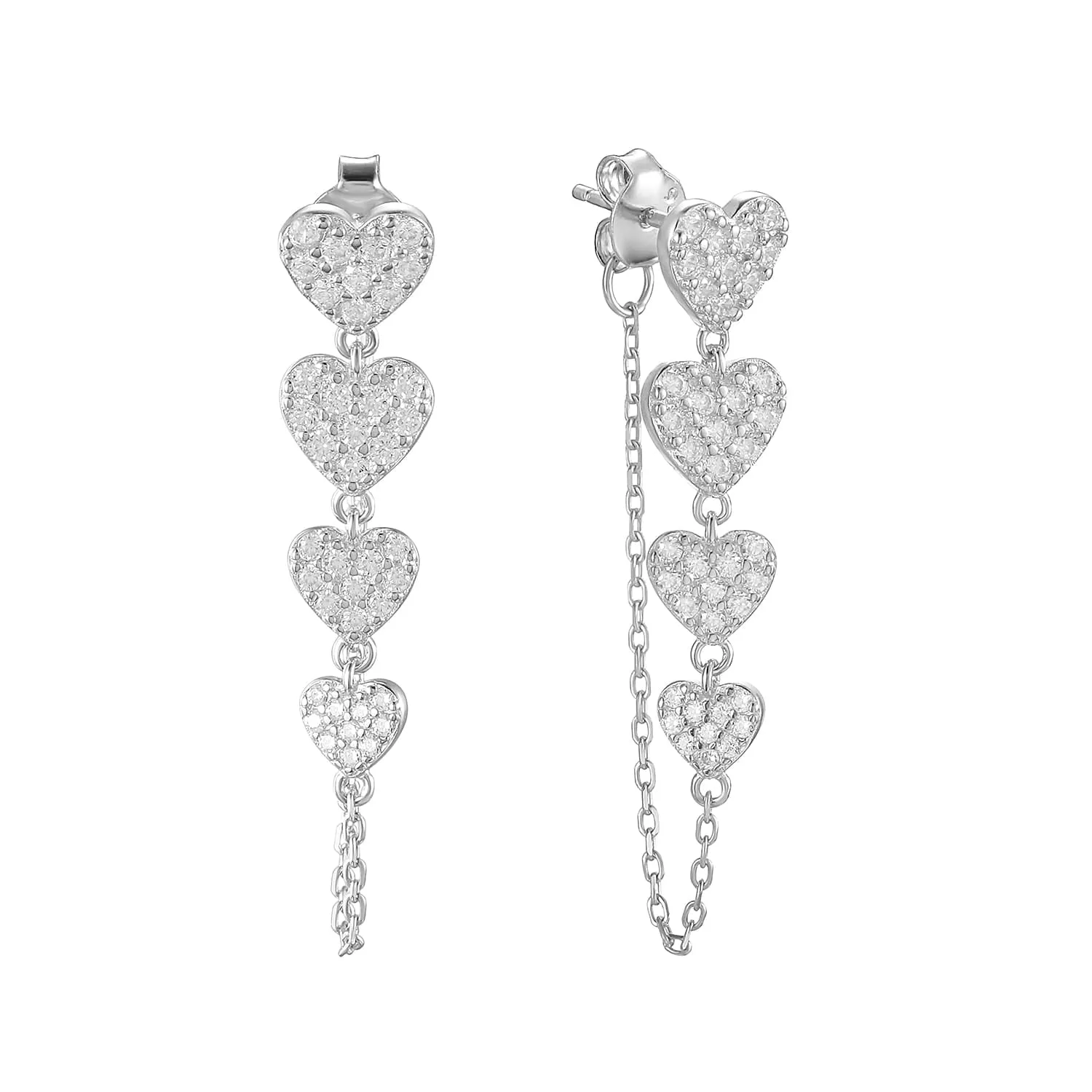 Heart Chain Earrings
