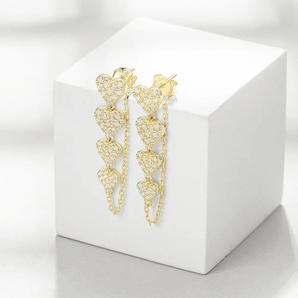 Heart Chain Earrings
