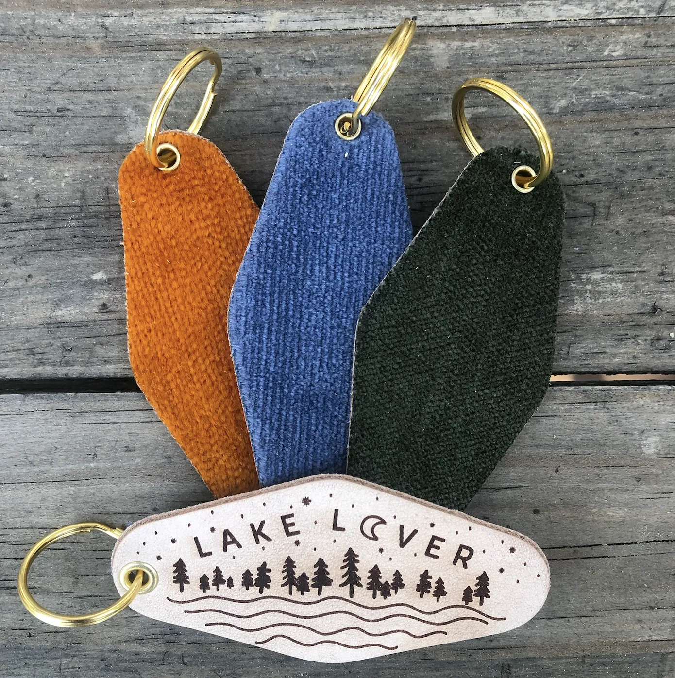 LAKE LOVER Leather & Velvet Keychain