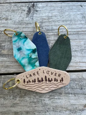 LAKE LOVER Leather & Velvet Keychain