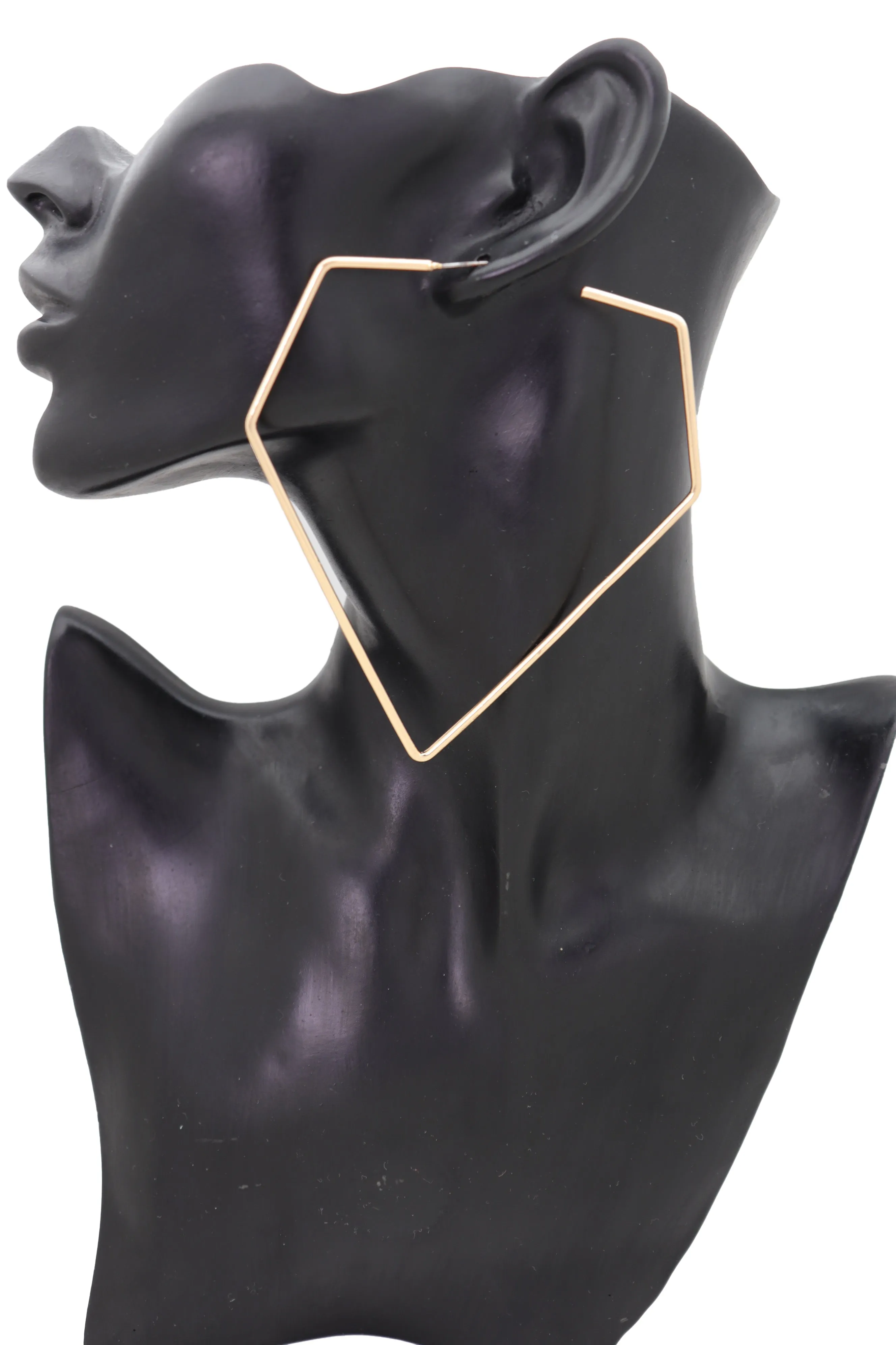 Large Diamond Outline Hoop Earrings