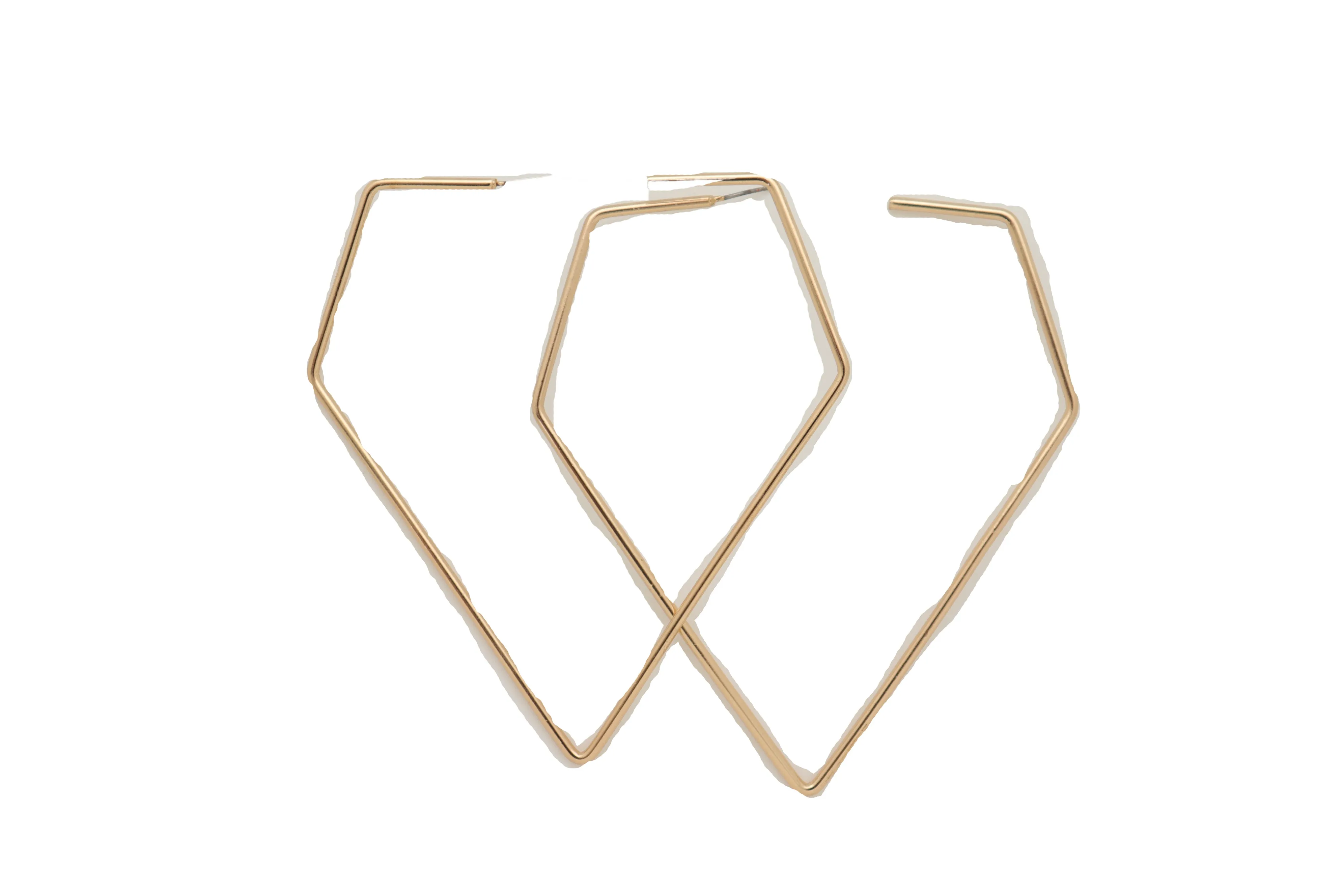 Large Diamond Outline Hoop Earrings