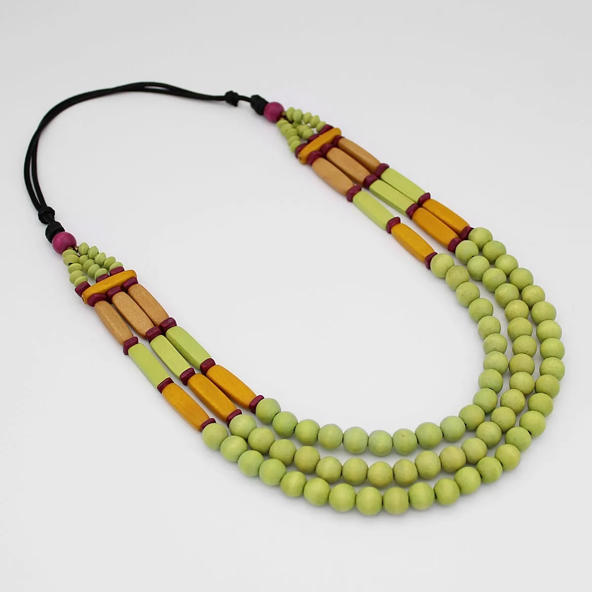 Lime Triple Strand Jasper Statement Necklace