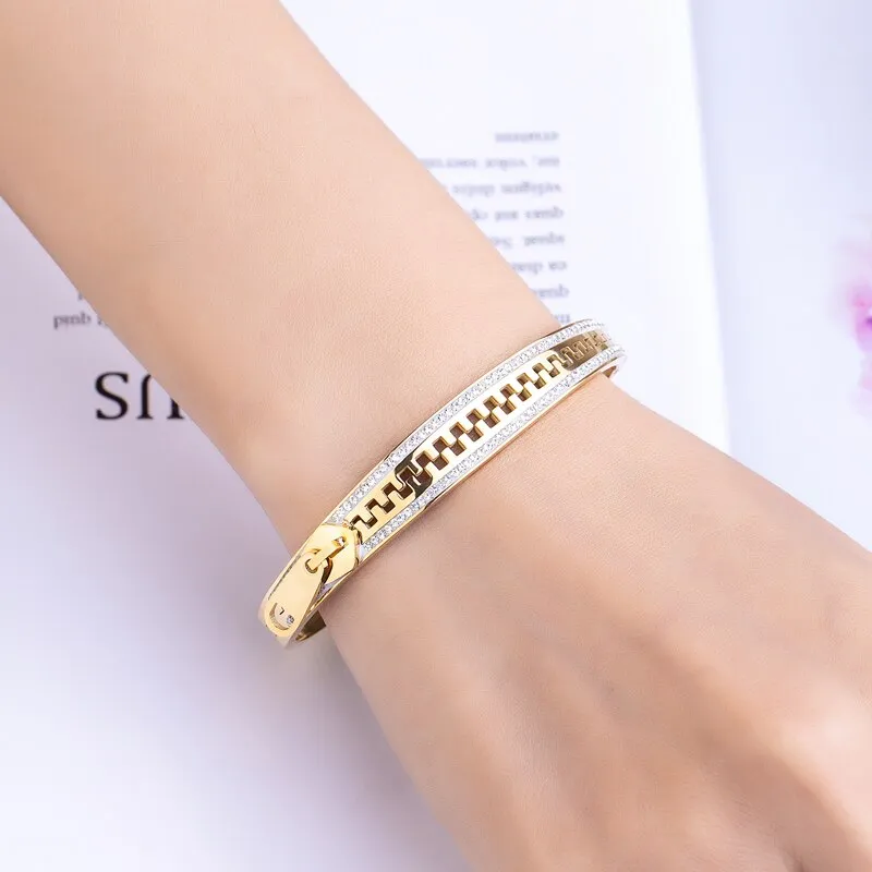 Love Crystal Zipper Bracelet