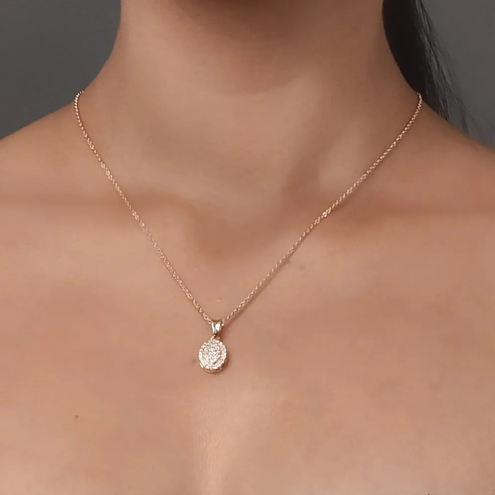 Luxe Rose Gold Locket Set with Diamante and Pearl