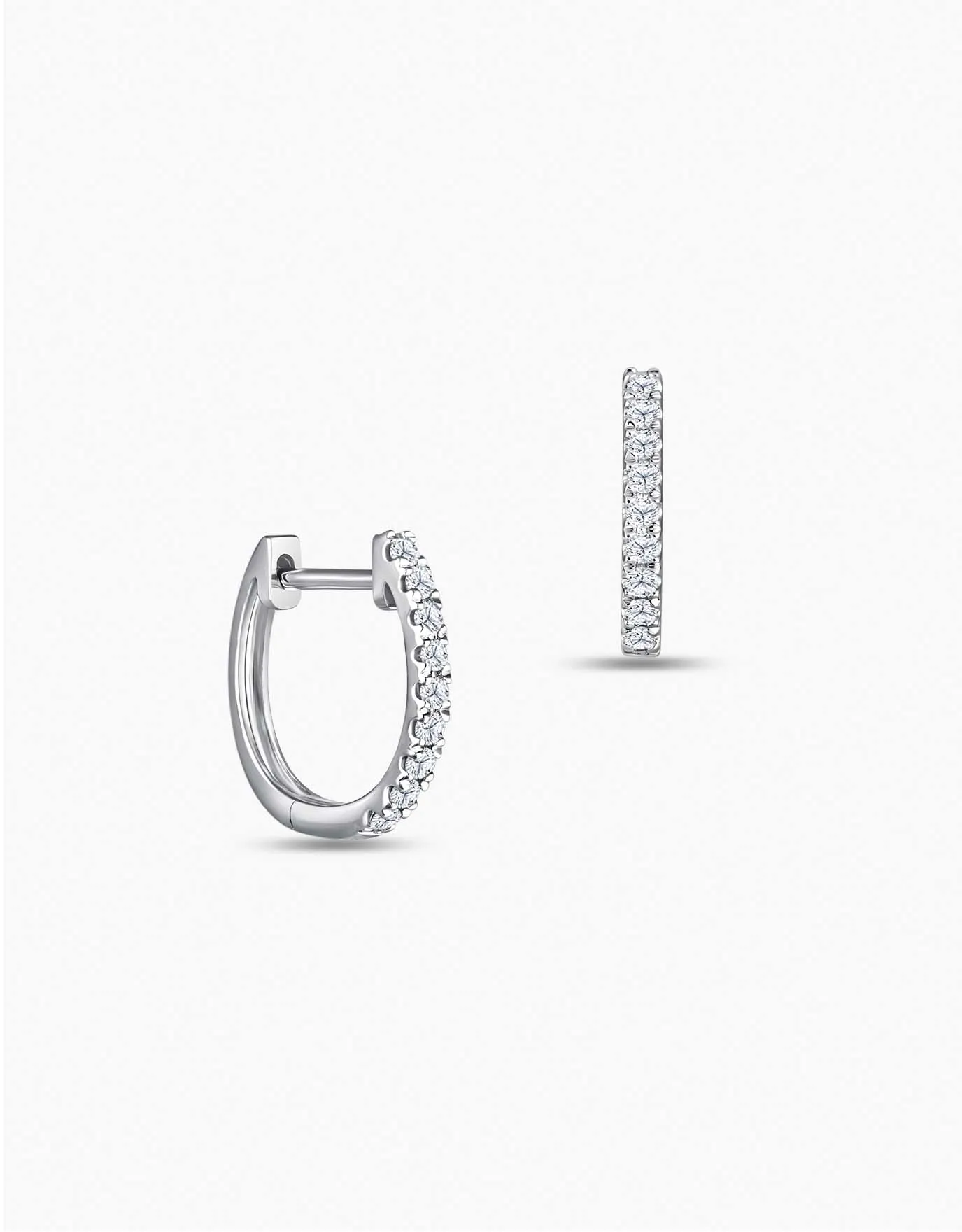 LVC Eterno Lune Diamond Hoop Earrings