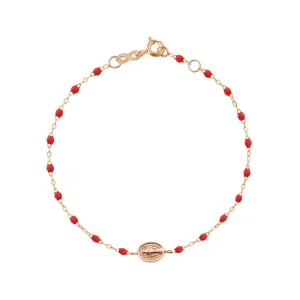 Madone Charm Classic Gigi Poppy bracelet, Rose Gold, 6.7"
