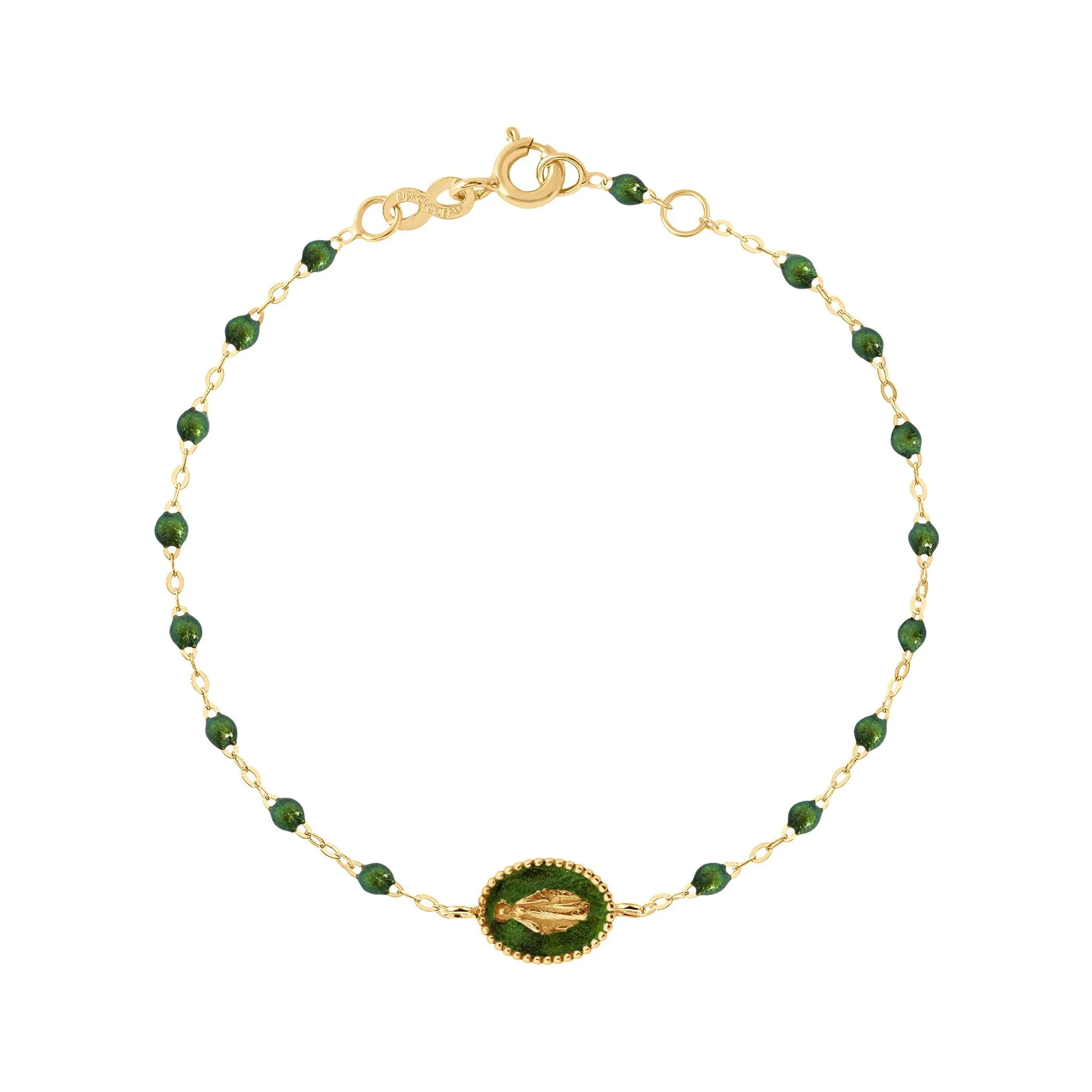 Madone Resin Charm Classic Gigi Scarab Bracelet, Yellow Gold, 6.7"
