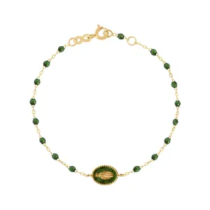 Madone Resin Charm Classic Gigi Scarab Bracelet, Yellow Gold, 6.7"