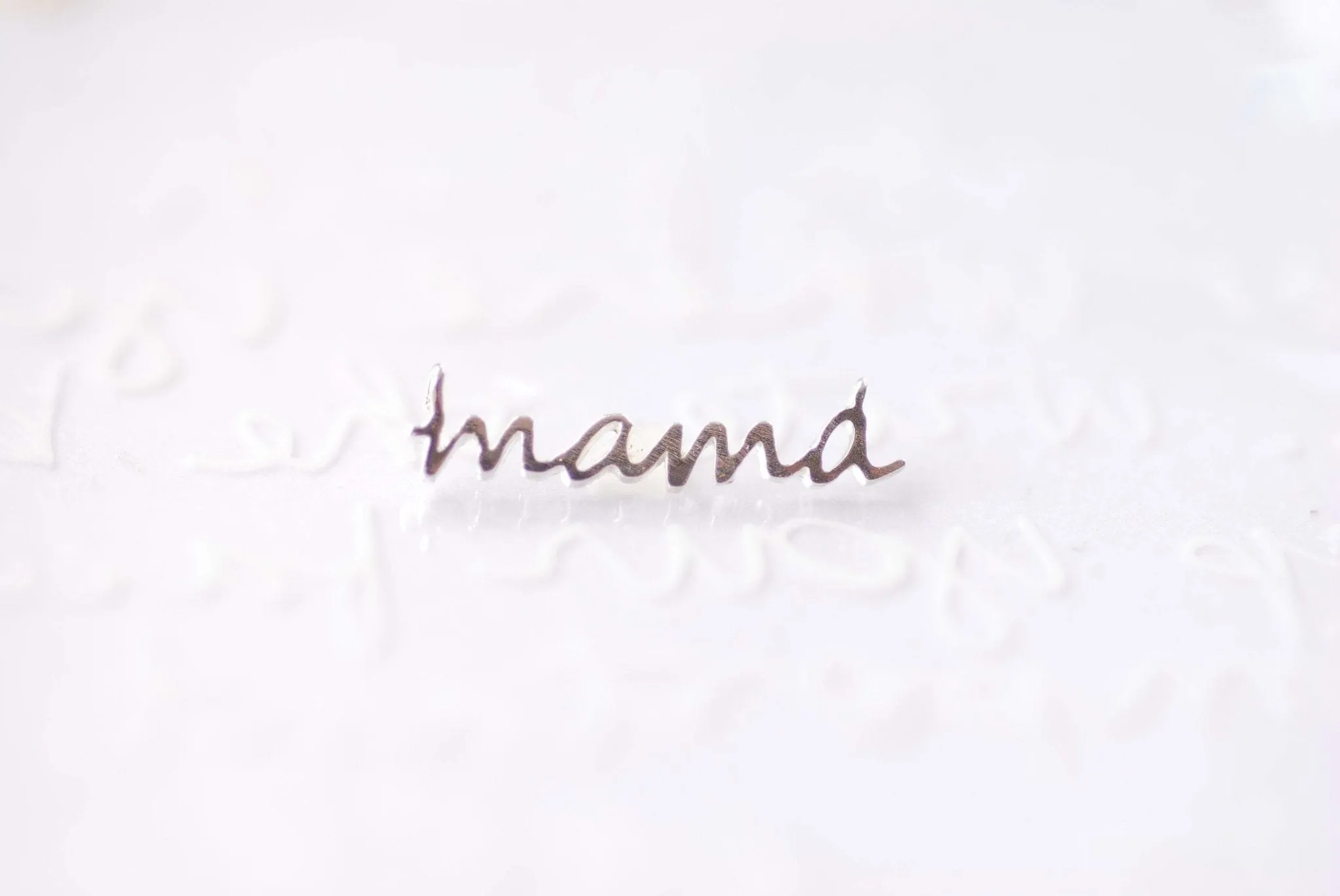 Mama Charm Pendant Vermeil gold or Sterling Silver Mamma Mama Charm Connector Link Necklace momma bear motherhood Name Initial Charm A116