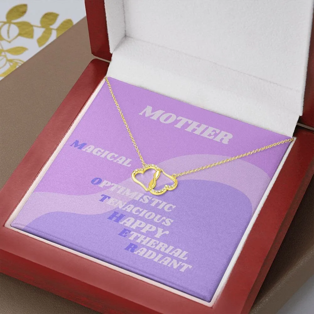 Minimalist Gold Heart Necklace, Gift for Mom, Mother Gift, Retro Purple Lavender, Diamond Gold Heart Necklace for Mom, Holiday Mom Gift