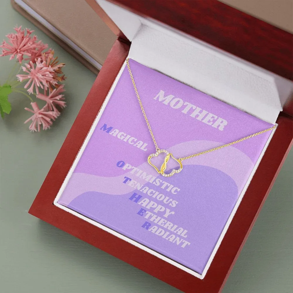 Minimalist Gold Heart Necklace, Gift for Mom, Mother Gift, Retro Purple Lavender, Diamond Gold Heart Necklace for Mom, Holiday Mom Gift