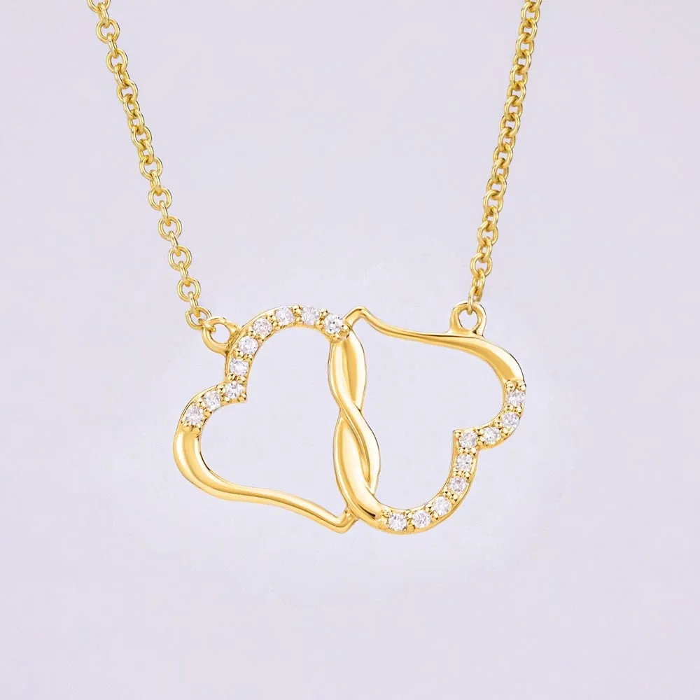 Minimalist Gold Heart Necklace, Gift for Mom, Mother Gift, Retro Purple Lavender, Diamond Gold Heart Necklace for Mom, Holiday Mom Gift