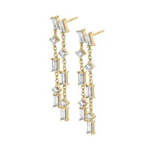 Montage Baguette Chandelier Earrings