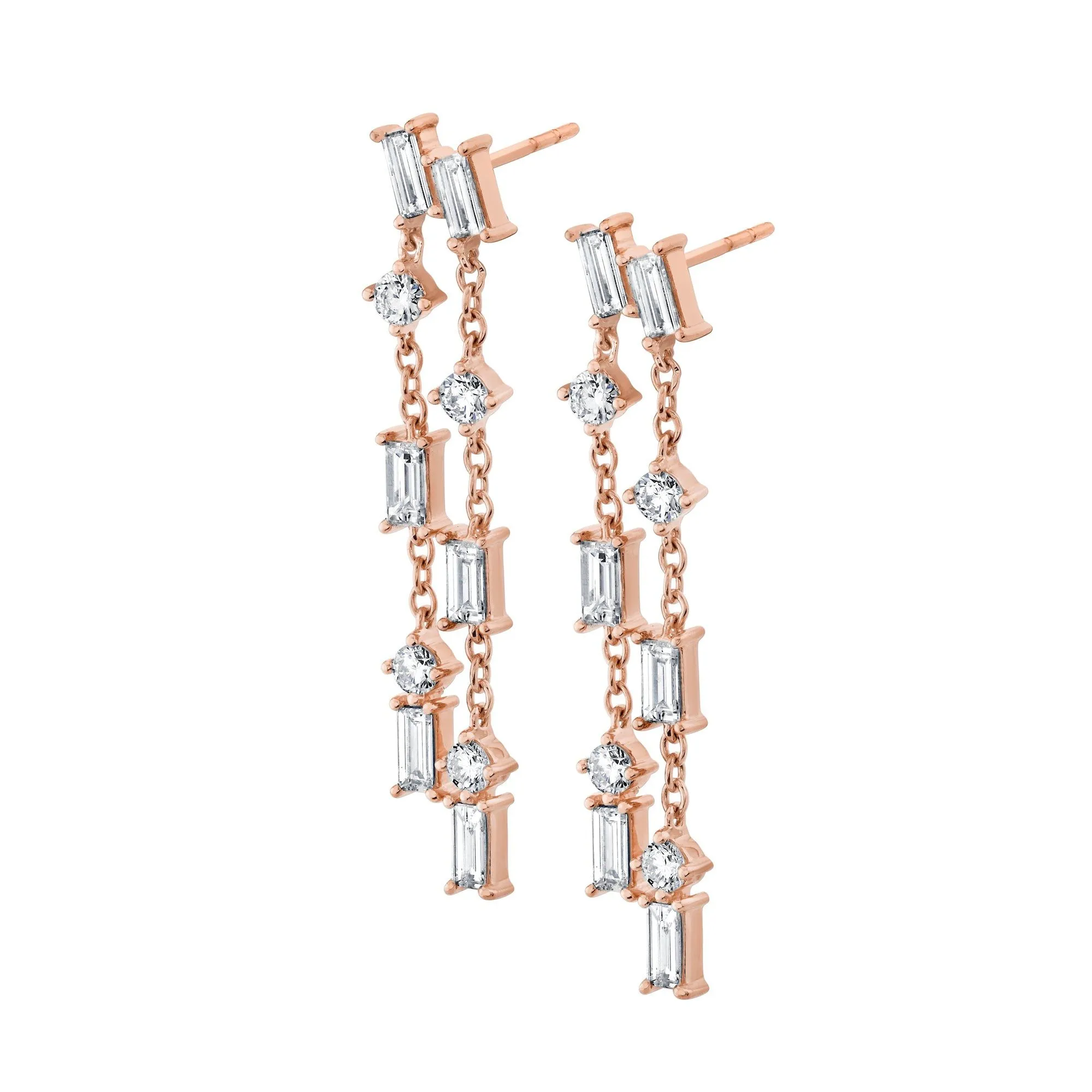 Montage Baguette Chandelier Earrings