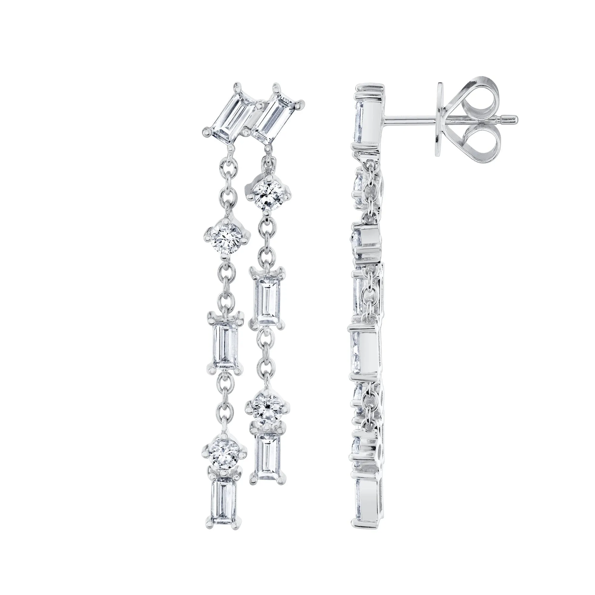 Montage Baguette Chandelier Earrings
