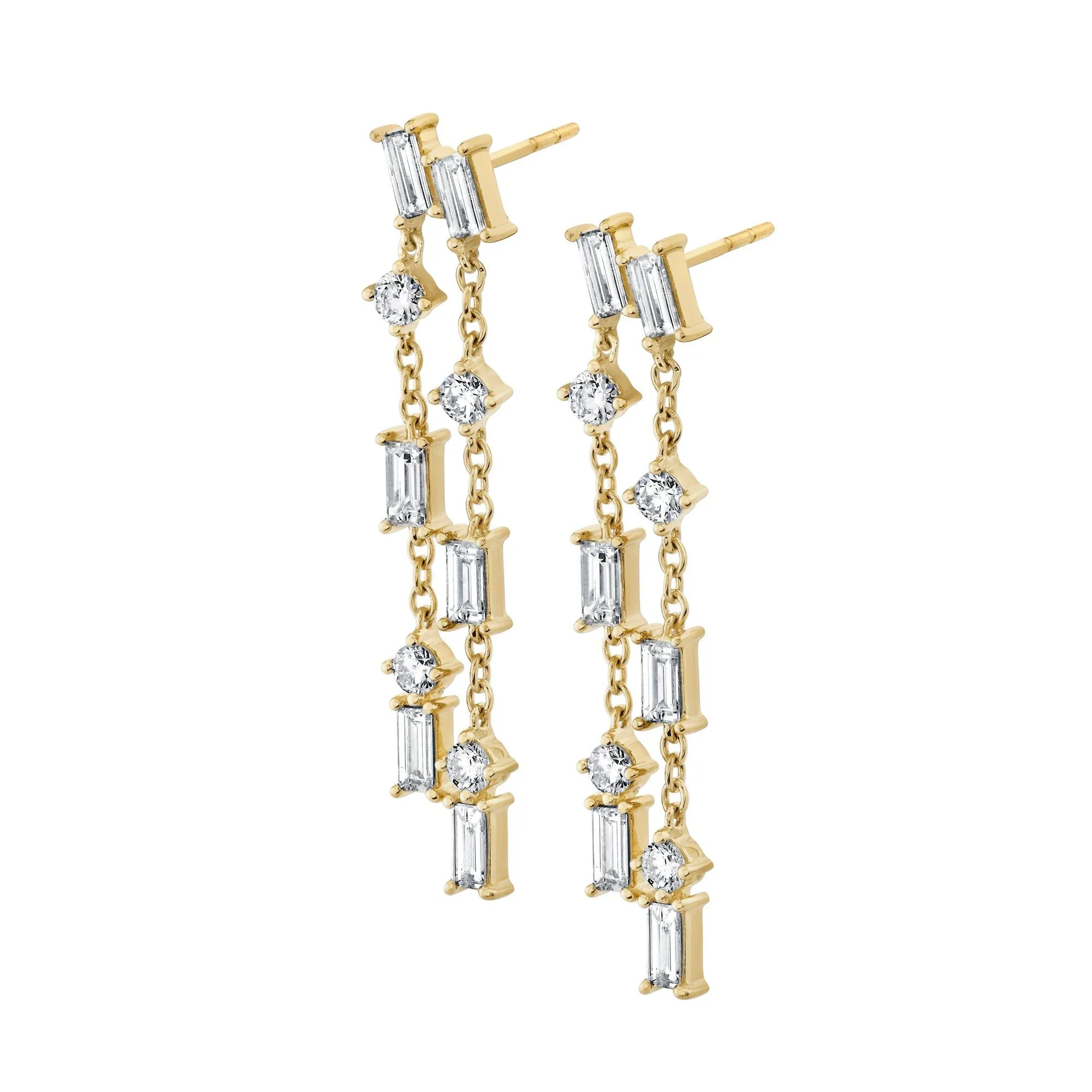 Montage Baguette Chandelier Earrings