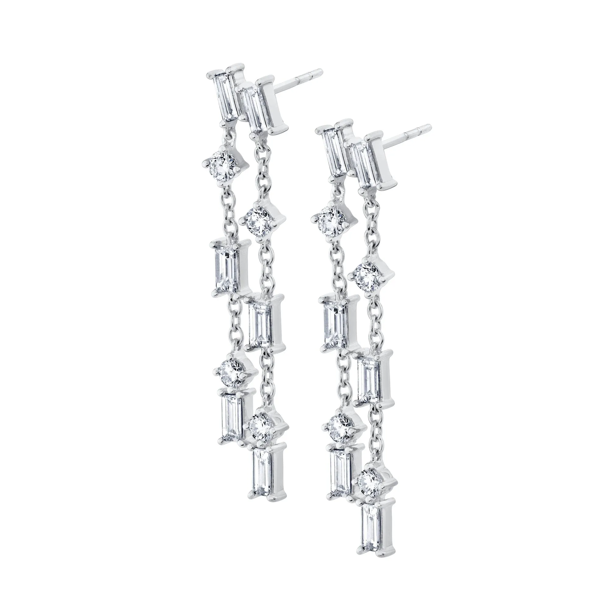 Montage Baguette Chandelier Earrings