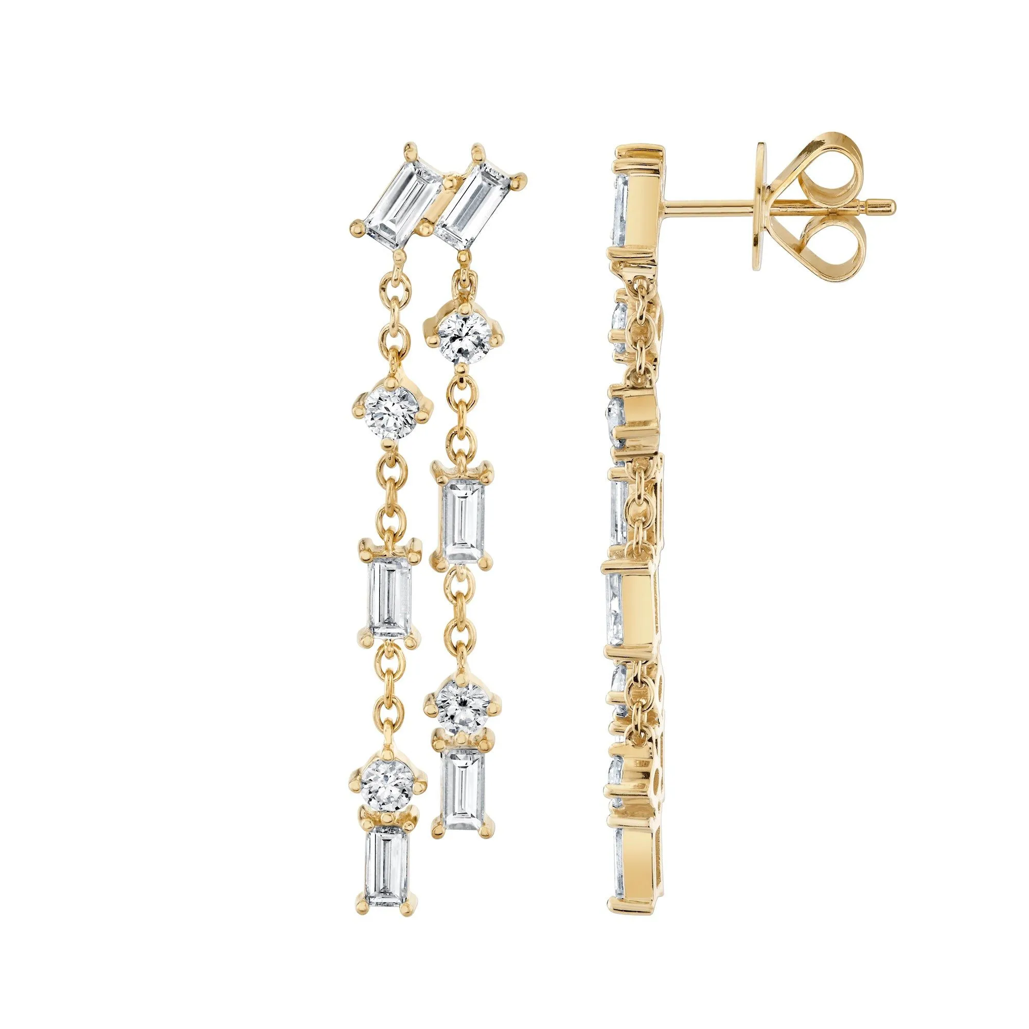 Montage Baguette Chandelier Earrings