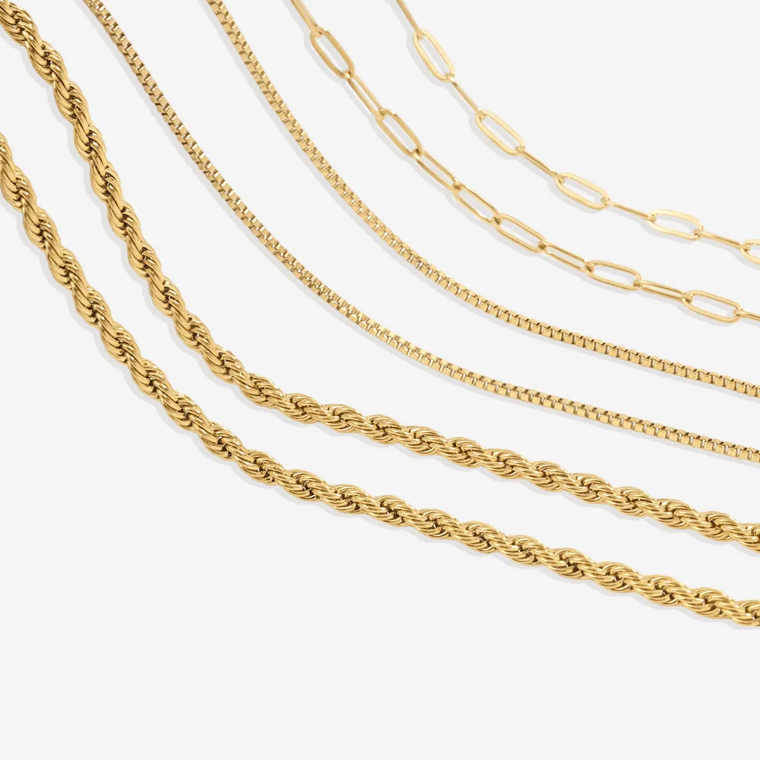 Mother of Pearl Initial Card Necklace | Paperclip Chain
