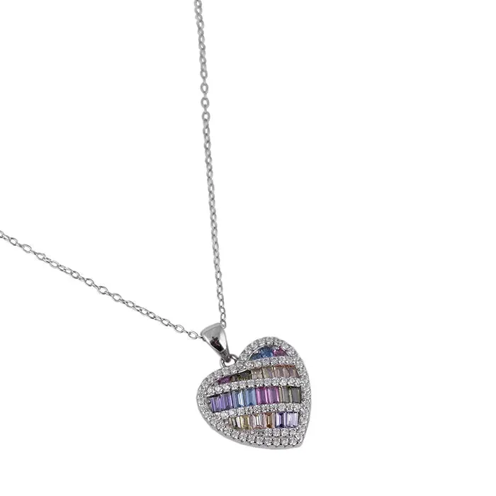 Multicoloured Heart Stunner Chain Locket