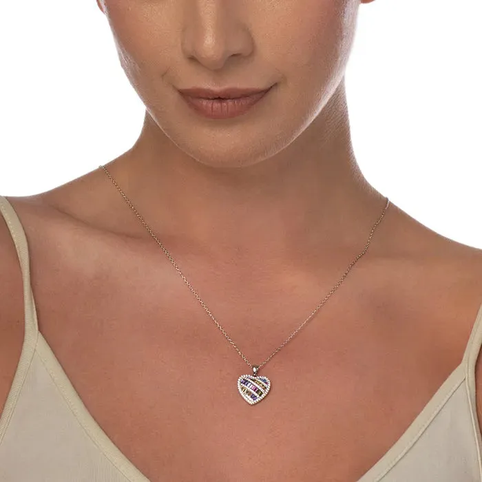 Multicoloured Heart Stunner Chain Locket
