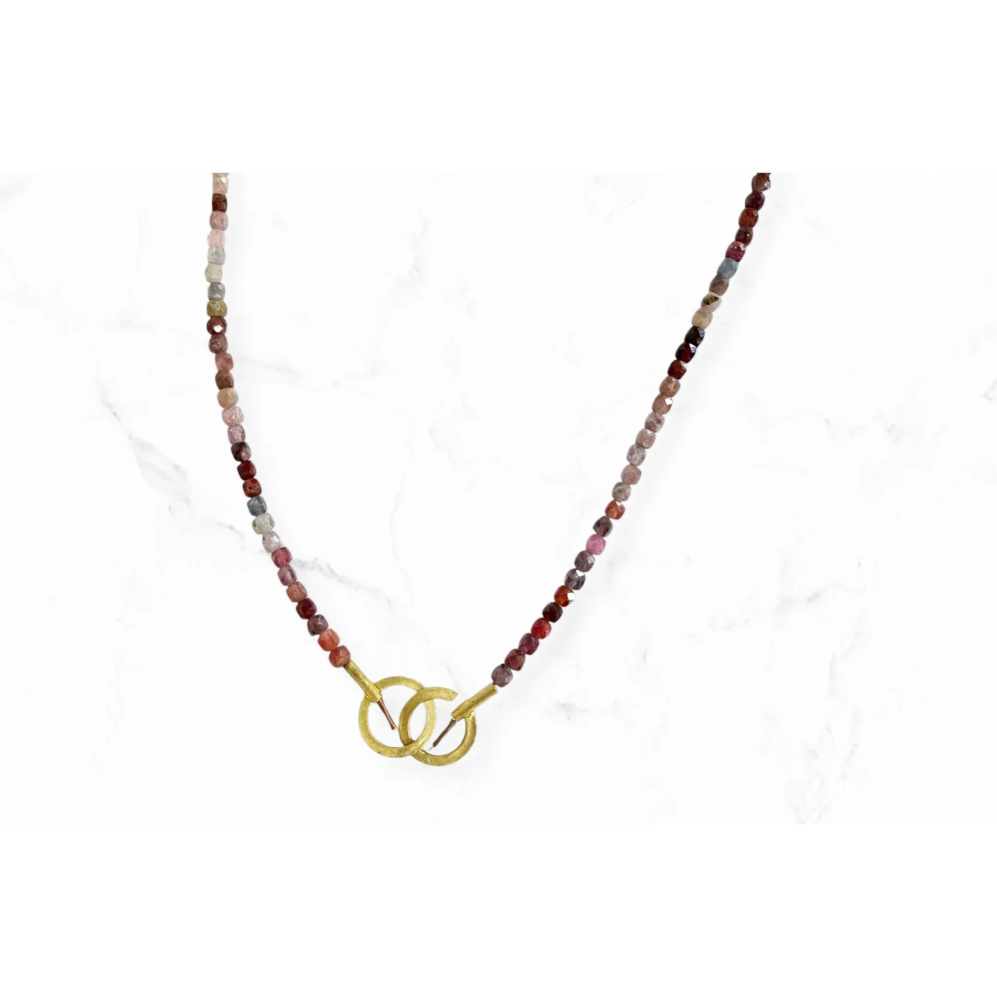 Necklace  Double  Circle Clasp Tourmaline