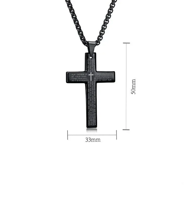 New Black Color Pillar Necklace for Men Women Trendy Simple Stainless Steel Chain 3D Bar Necklaces Party Jewelry Couple Gifts