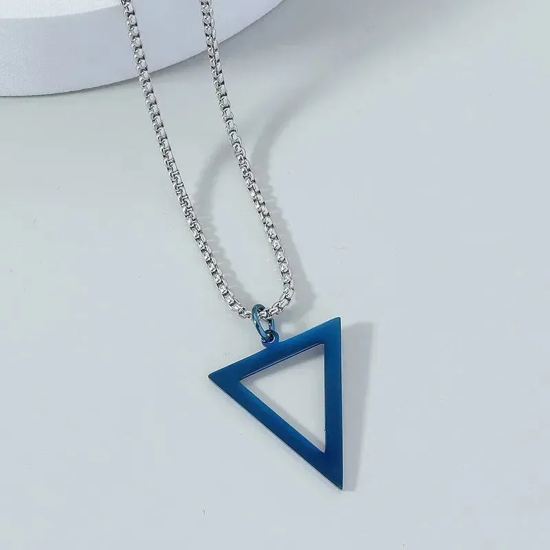 New Black Color Pillar Necklace for Men Women Trendy Simple Stainless Steel Chain 3D Bar Necklaces Party Jewelry Couple Gifts