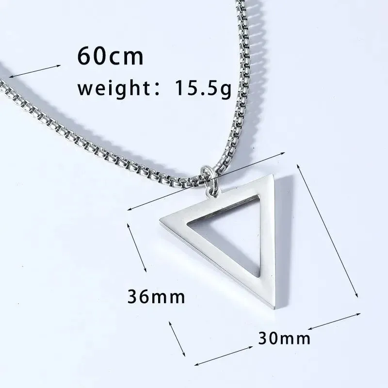 New Black Color Pillar Necklace for Men Women Trendy Simple Stainless Steel Chain 3D Bar Necklaces Party Jewelry Couple Gifts