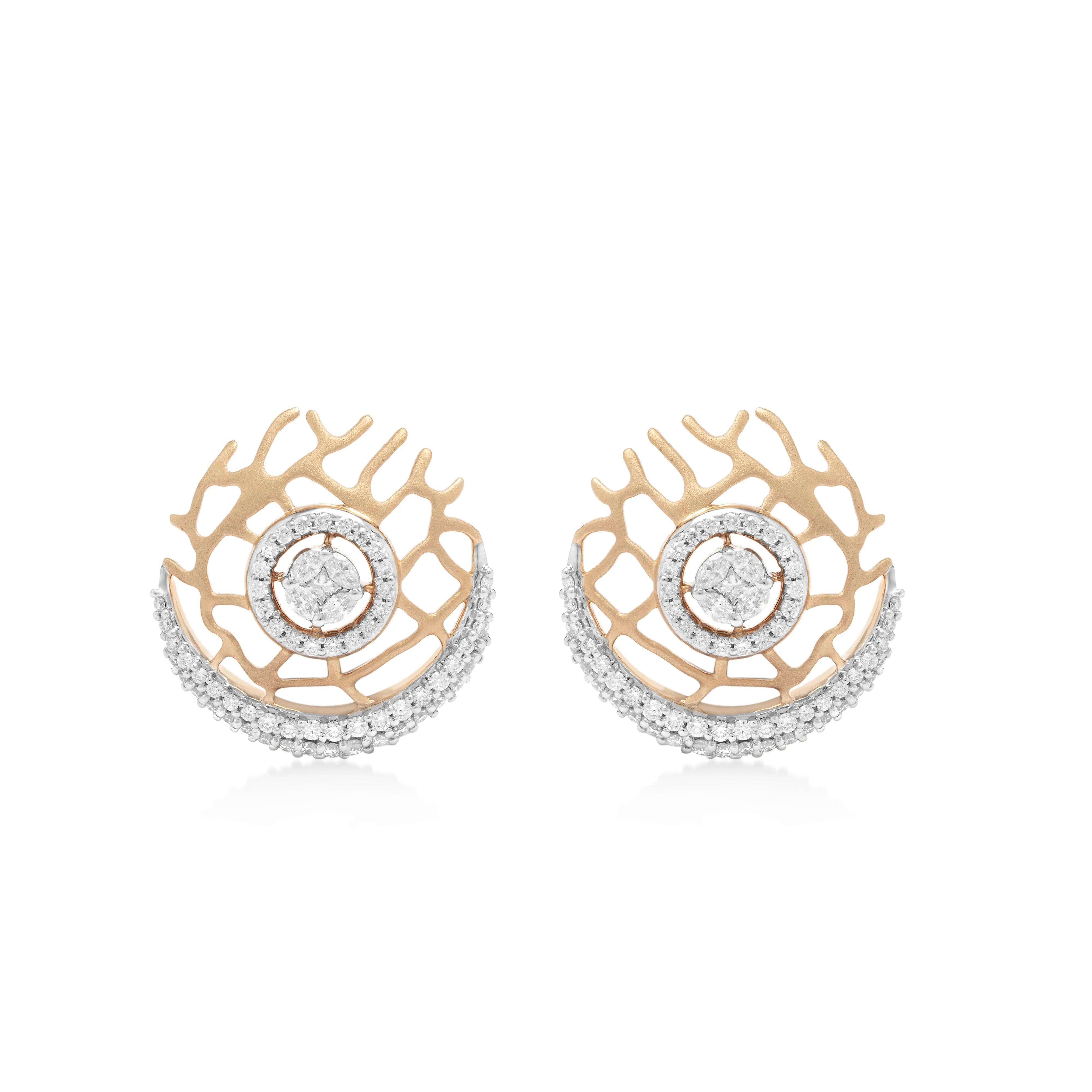 One Cateye Diamond Earrings