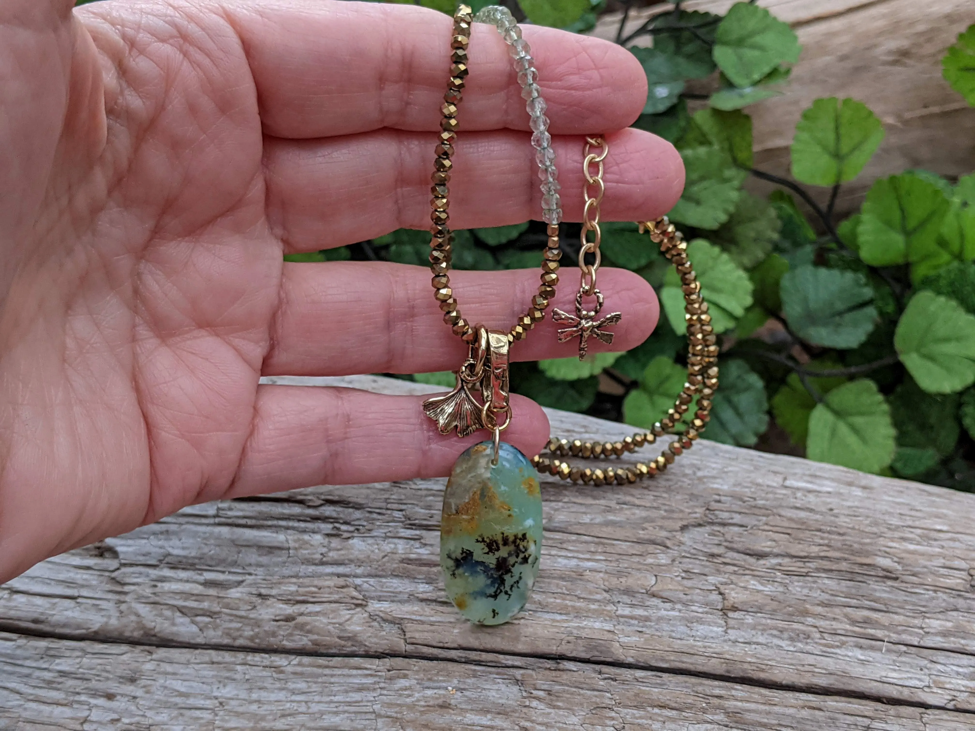 One-of-a-Kind Peruvian Blue Opal Necklace, Opal Pendant