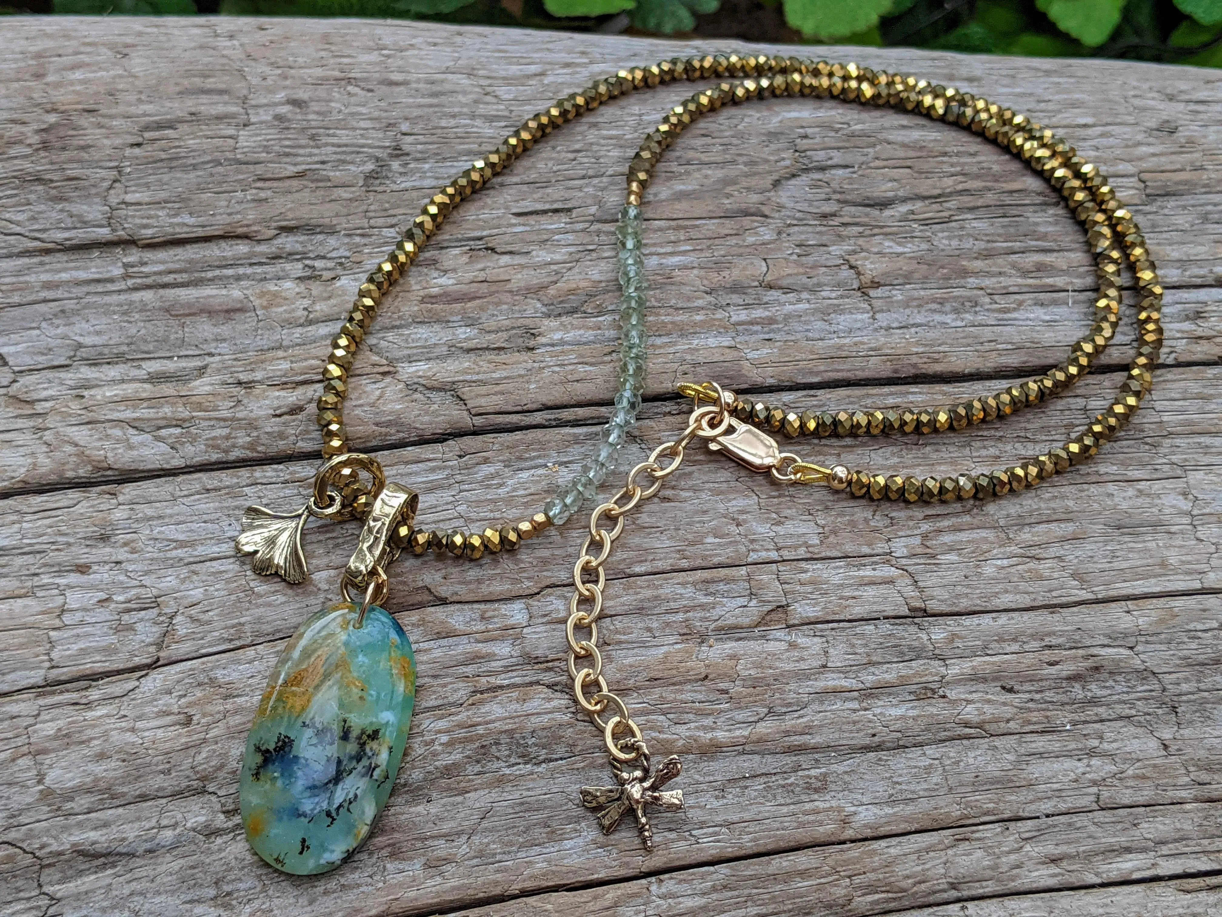 One-of-a-Kind Peruvian Blue Opal Necklace, Opal Pendant