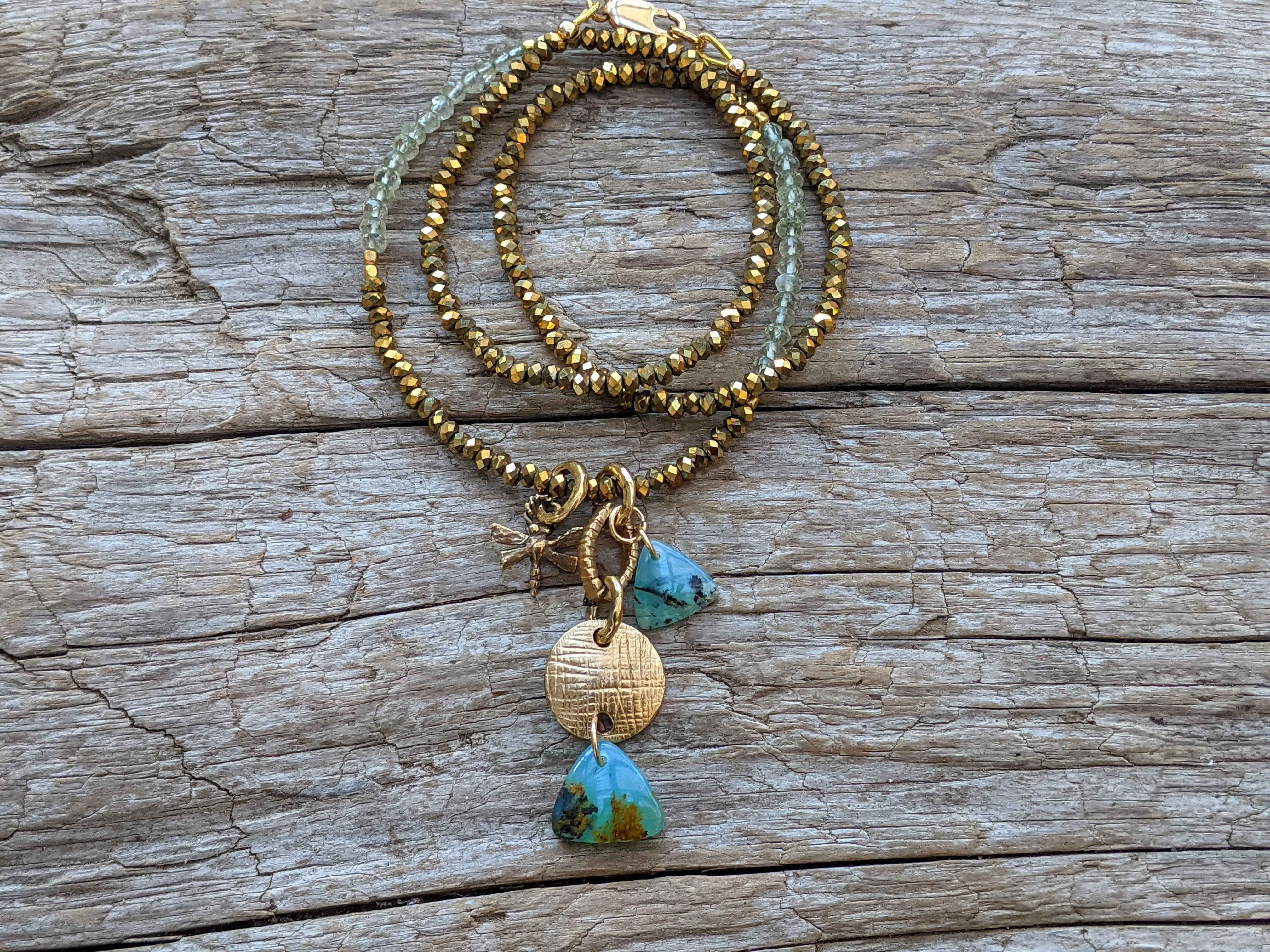 Peruvian Blue Opal Necklace.