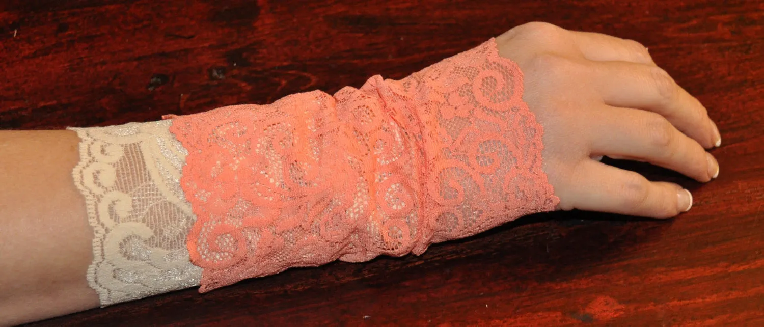 Pick any two (2), Stretchy Lace Wrist Cuff/bracelet Fashion accessory. Women Teens Tattoo Cover Up Cuff Pick your color choice