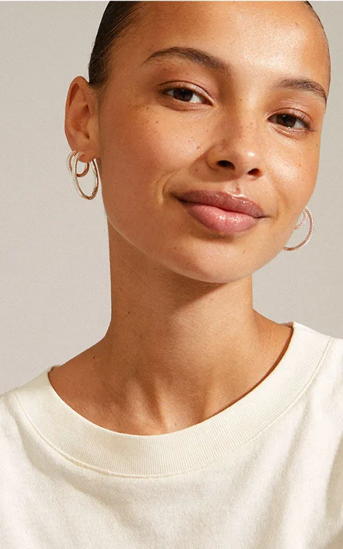 Pilgrim PULSE recycled earrings 2-in-1 set, silver