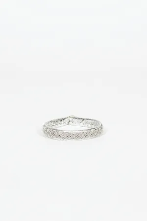 Silver Embroidered A Bracelet 5