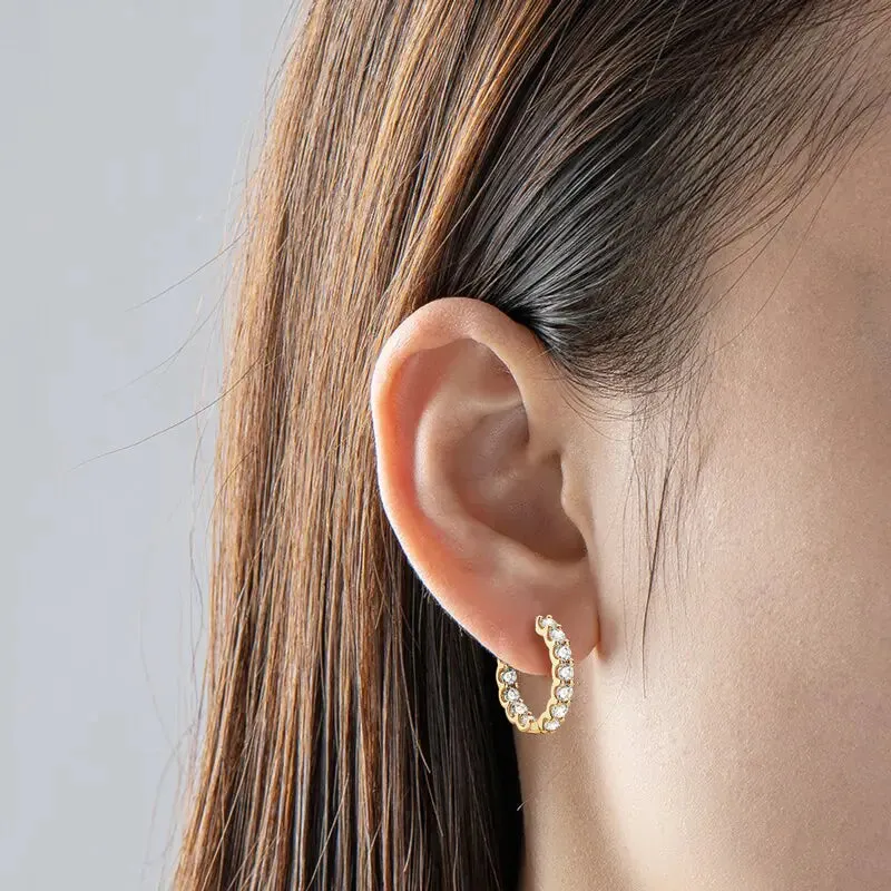 Sophisticated Moissanite Huggie Earrings