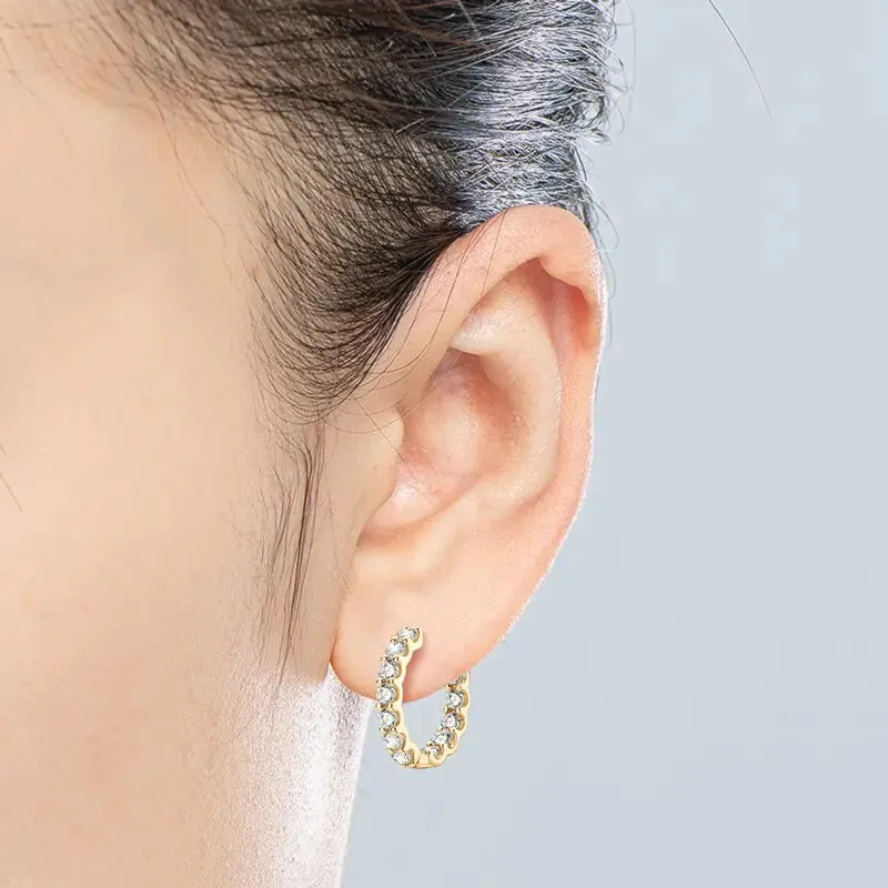 Sophisticated Moissanite Huggie Earrings