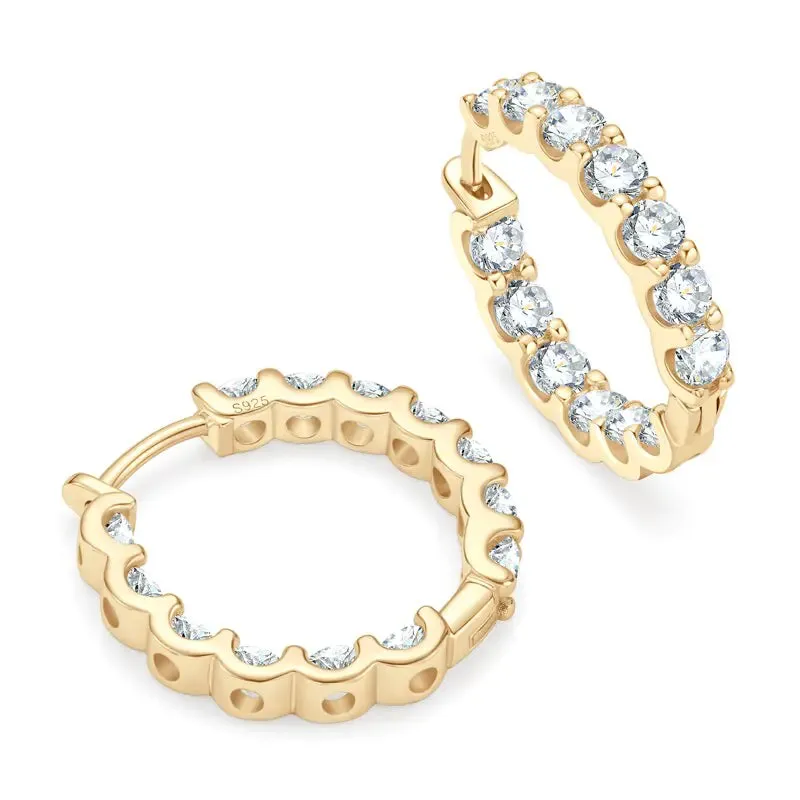 Sophisticated Moissanite Huggie Earrings