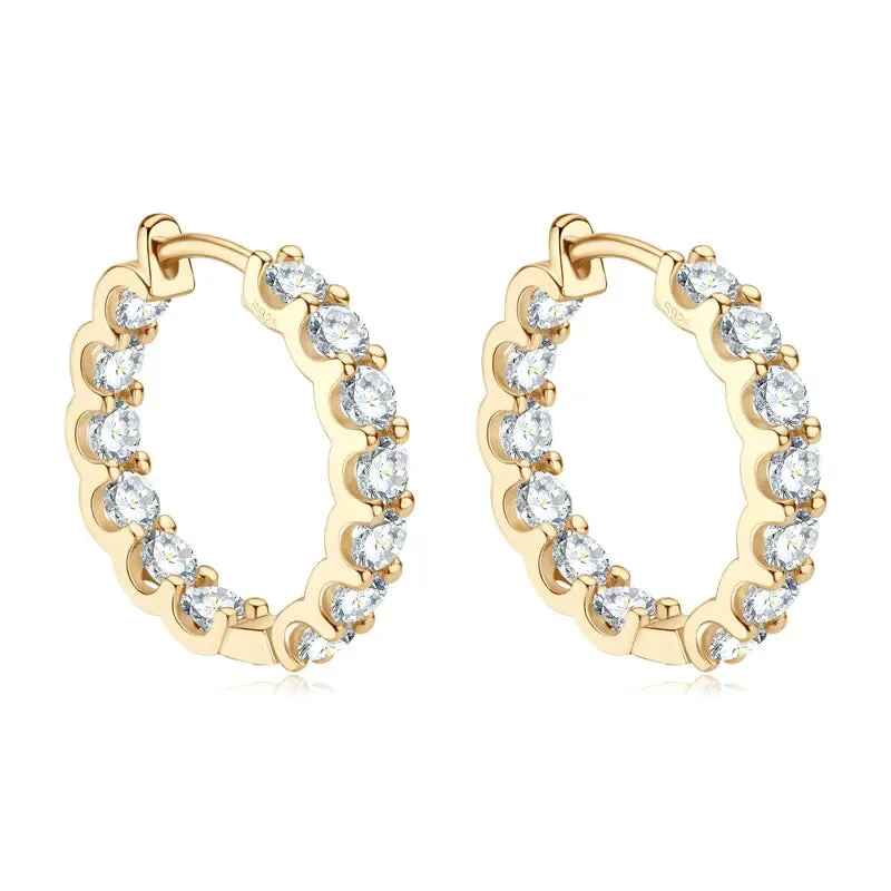Sophisticated Moissanite Huggie Earrings