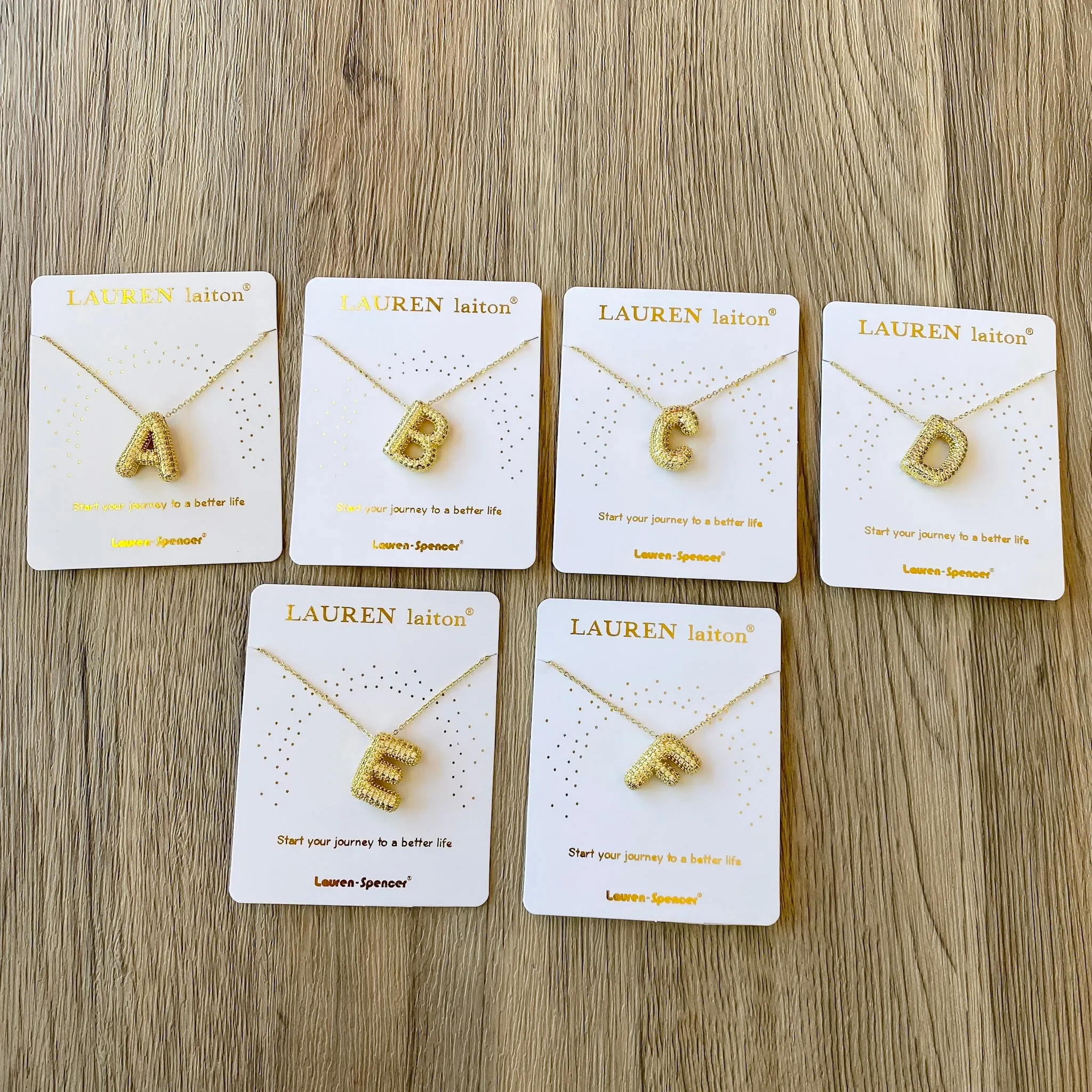 Sparkle Bubble Letter Gold Necklace