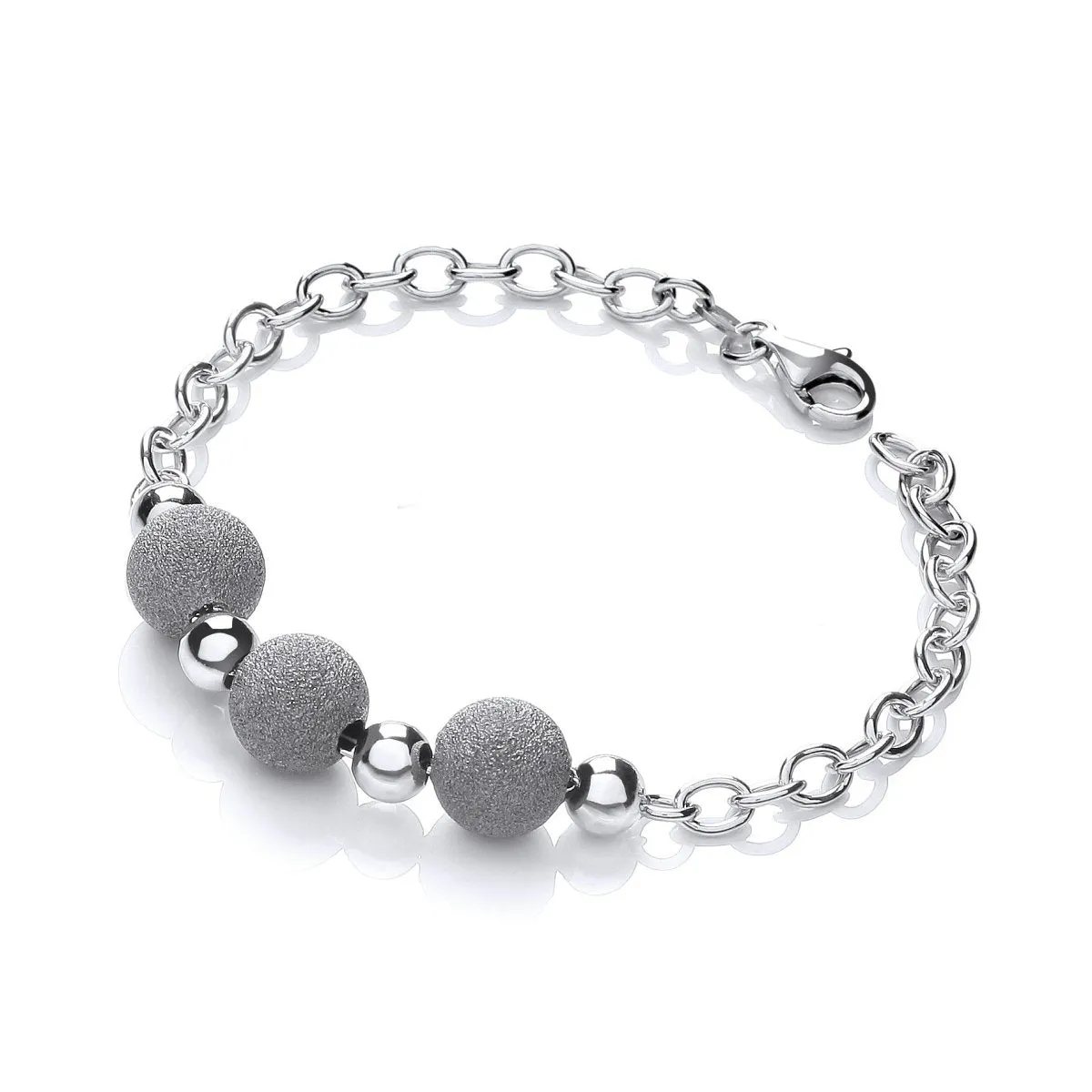 Sterling Silver Moondust Bead Bracelet
