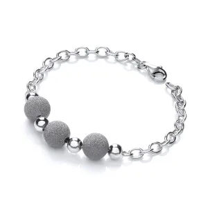 Sterling Silver Moondust Bead Bracelet
