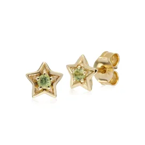 Stern Peridot Ohrstecker in 9ct Gelbgold