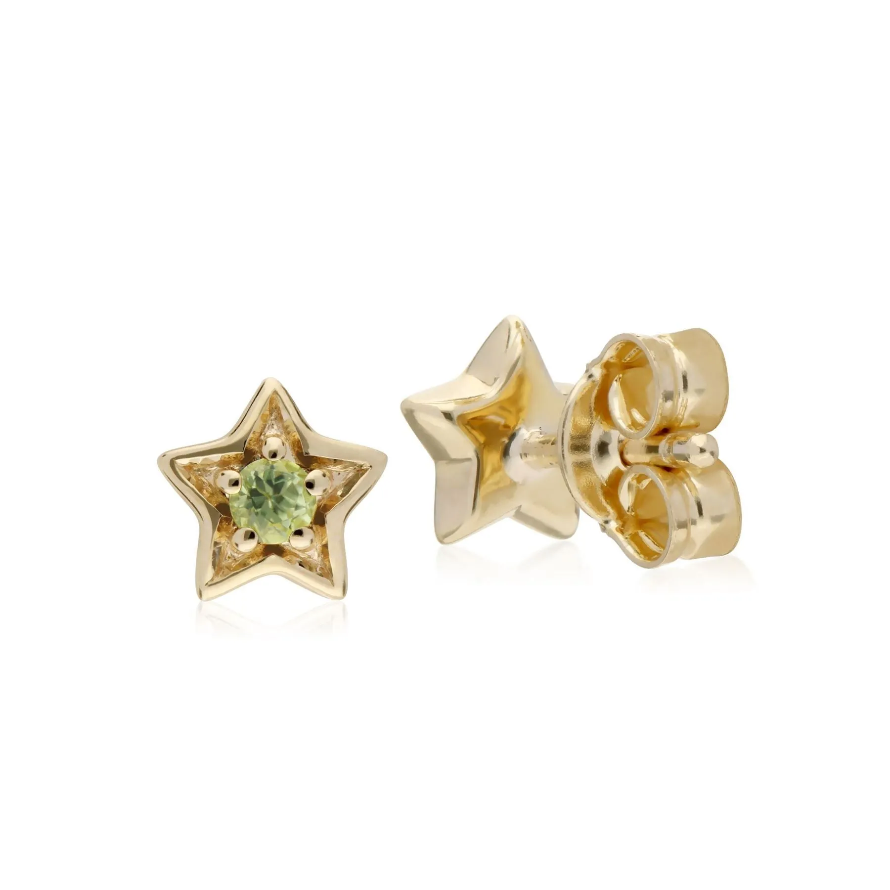 Stern Peridot Ohrstecker in 9ct Gelbgold