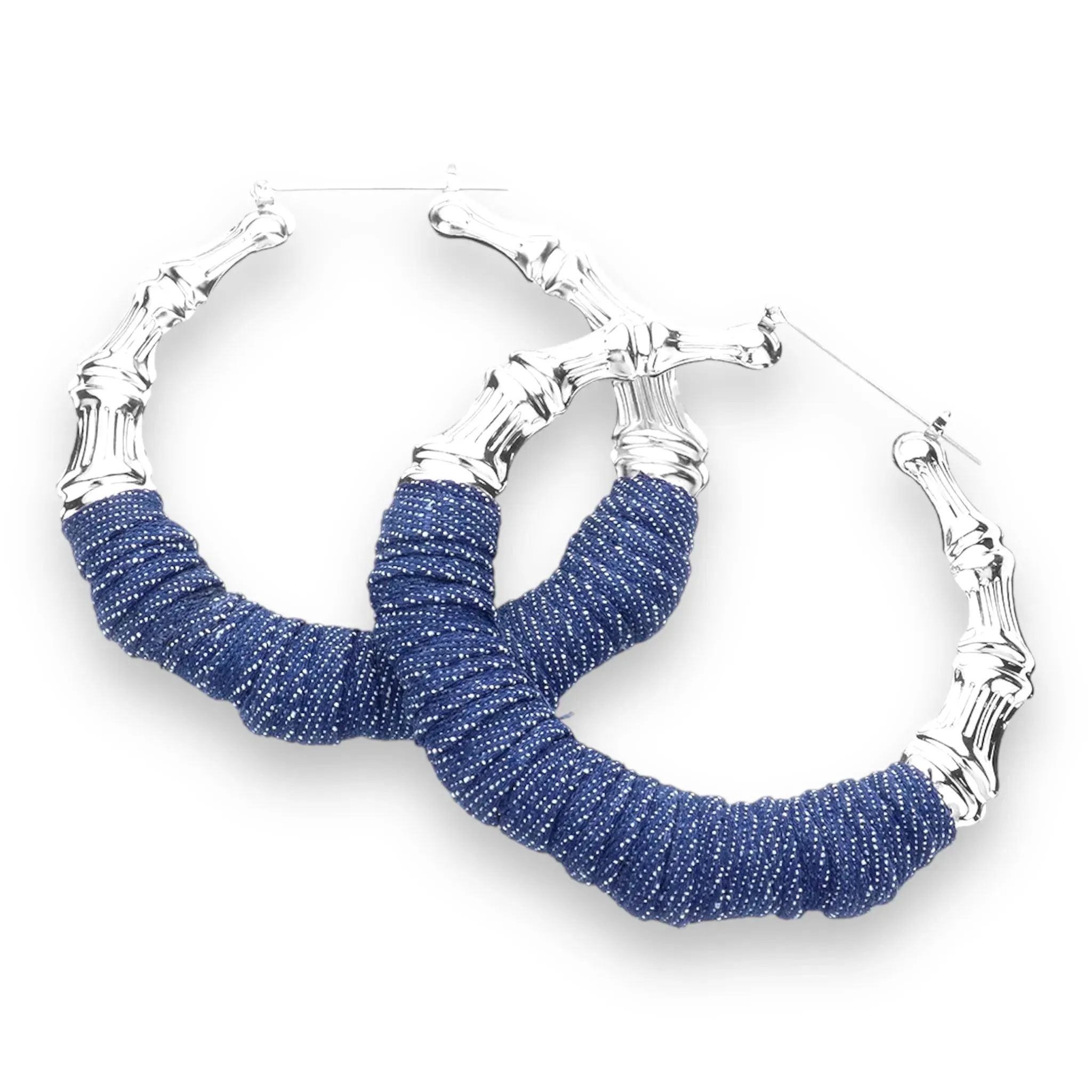 Stylish Wrapped Silver Hoops - Trendy Earrings for Any Occasion